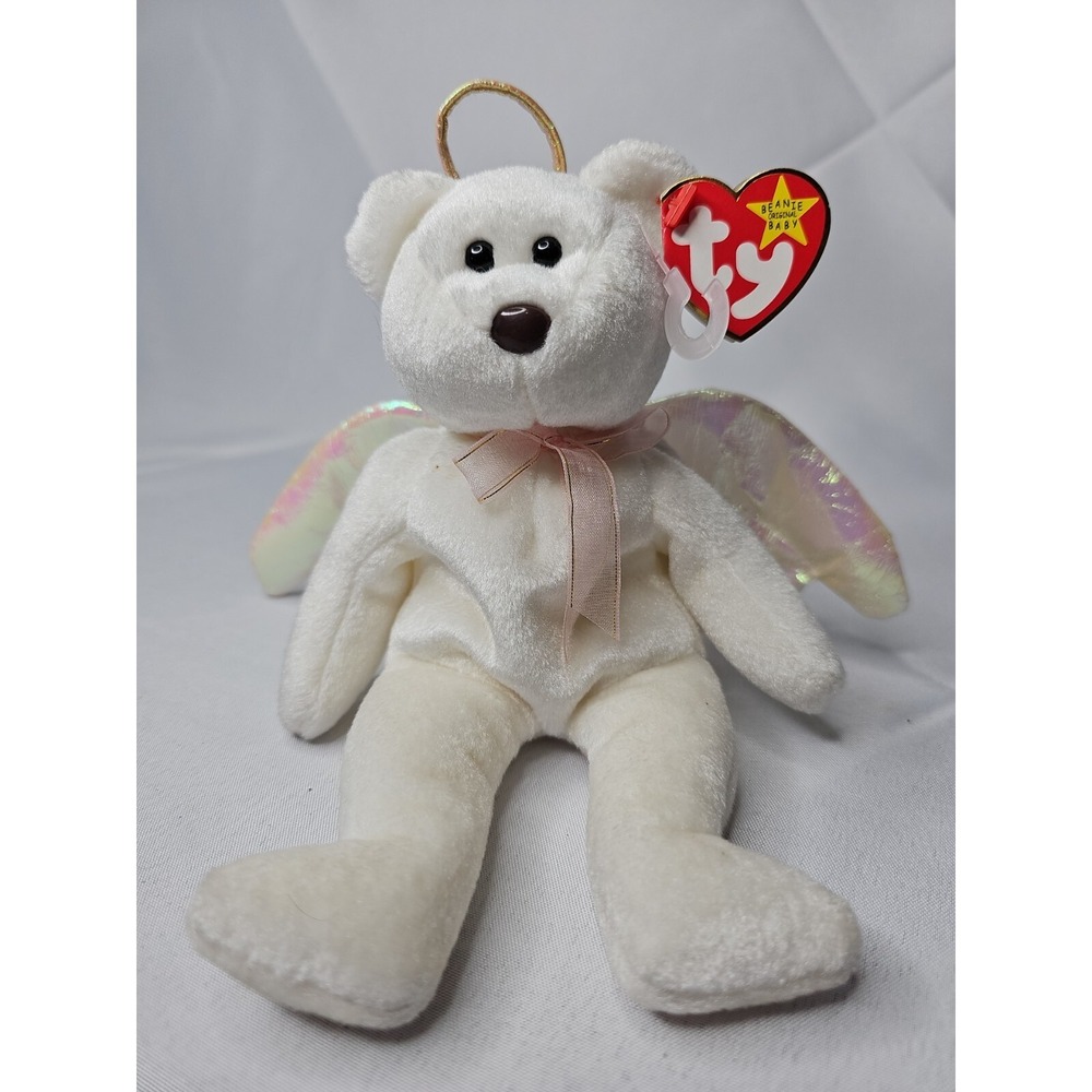 Halo‎ the Angel Bear Ty Beanie Babies, Plush Toy Angel Wings w/tag